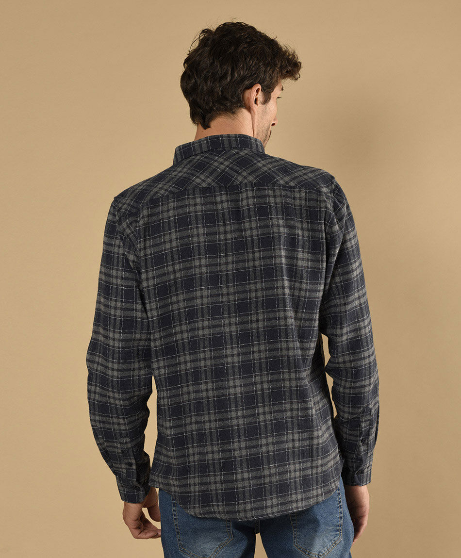 Camisa tart&aacute;n manga larga