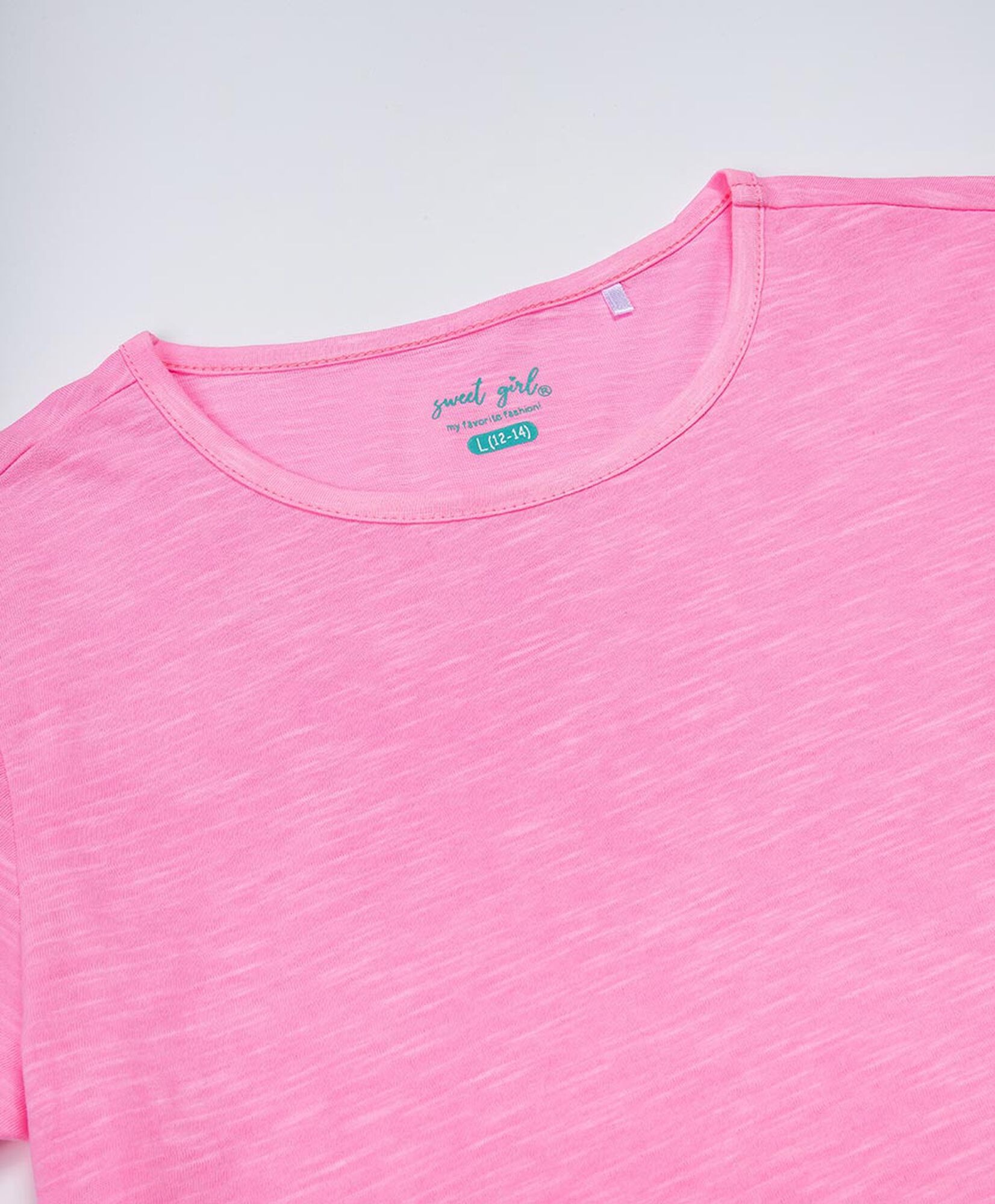 Polera niña básica rosada Polera niña básica rosada