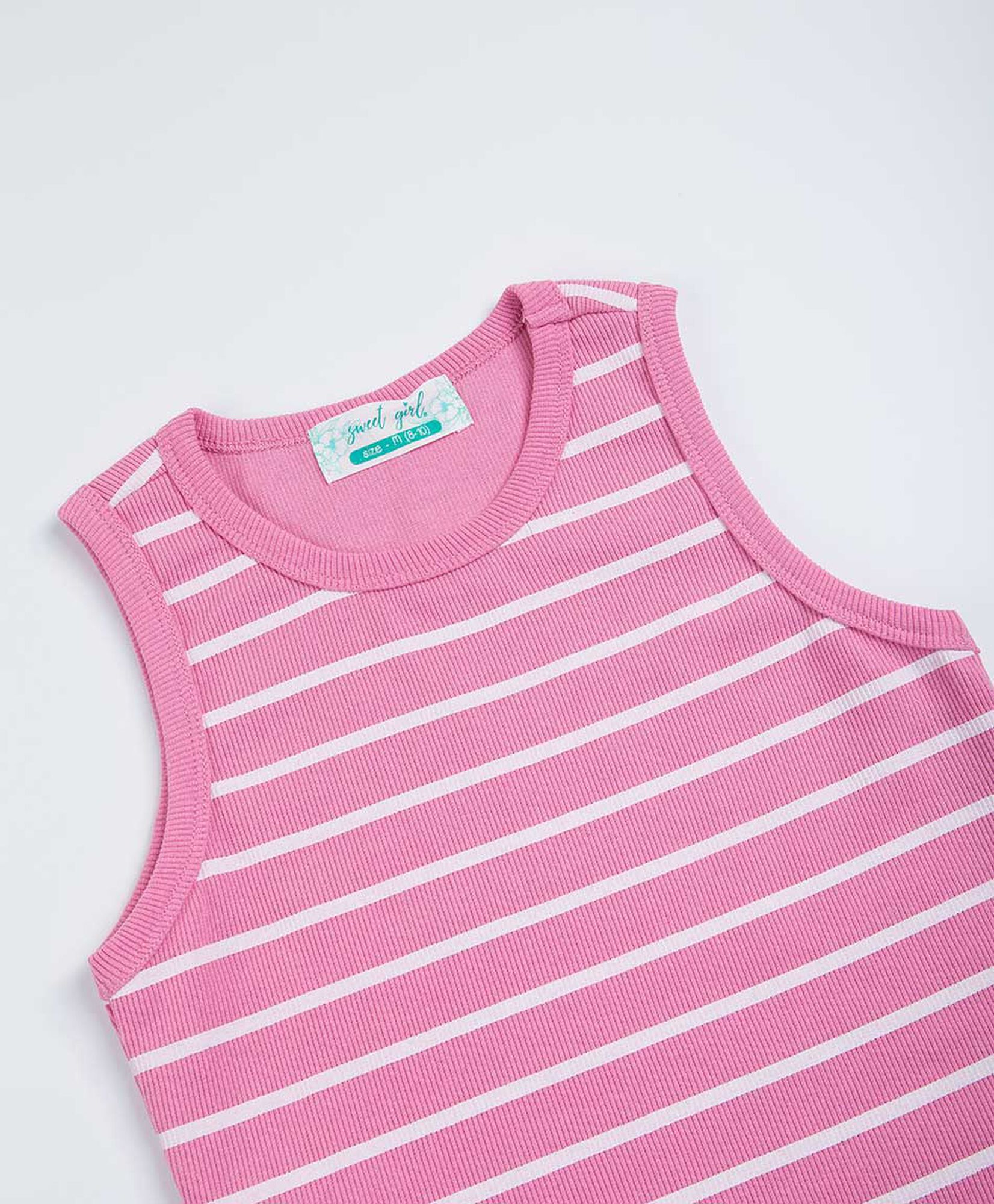 Polera niña líneas rosada Polera niña líneas rosada