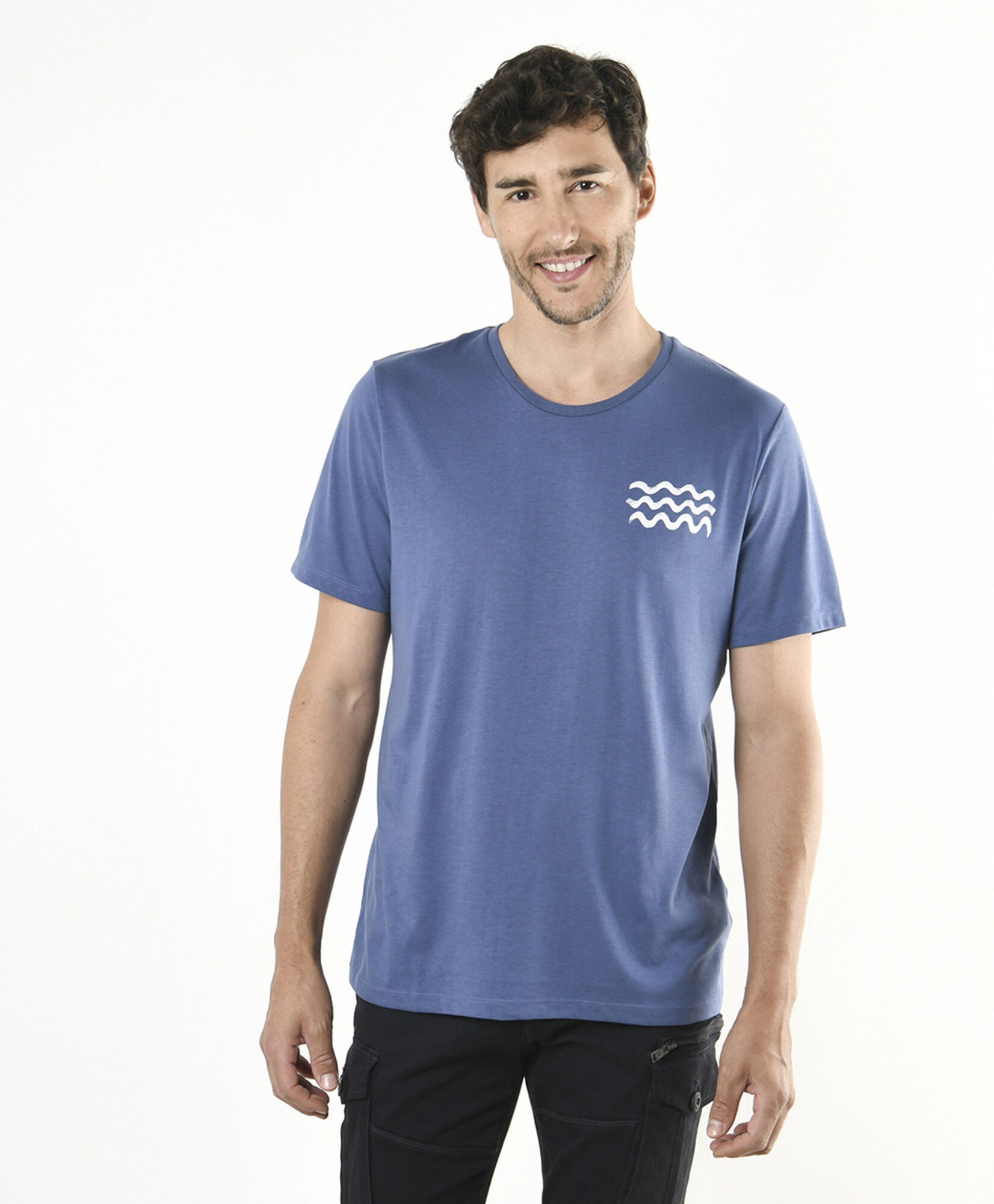 Polera hombre doble estampado olas Polera hombre doble estampado olas