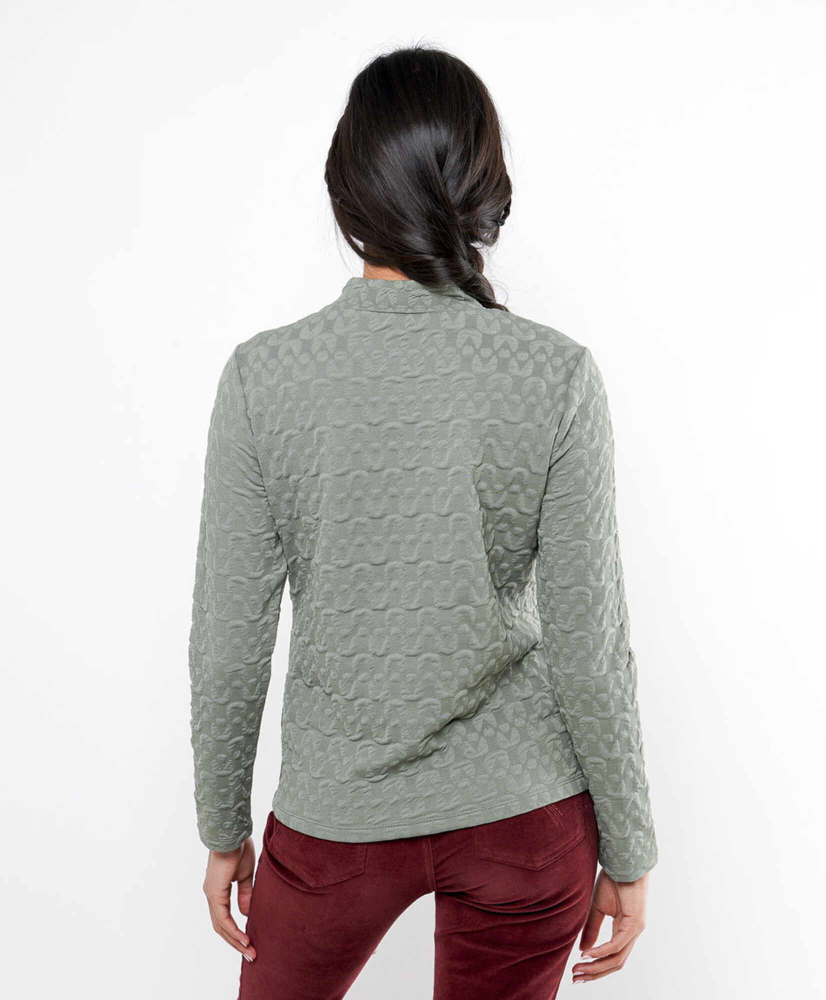 Polera mujer jacquard cuello medio Polera mujer jacquard cuello medio