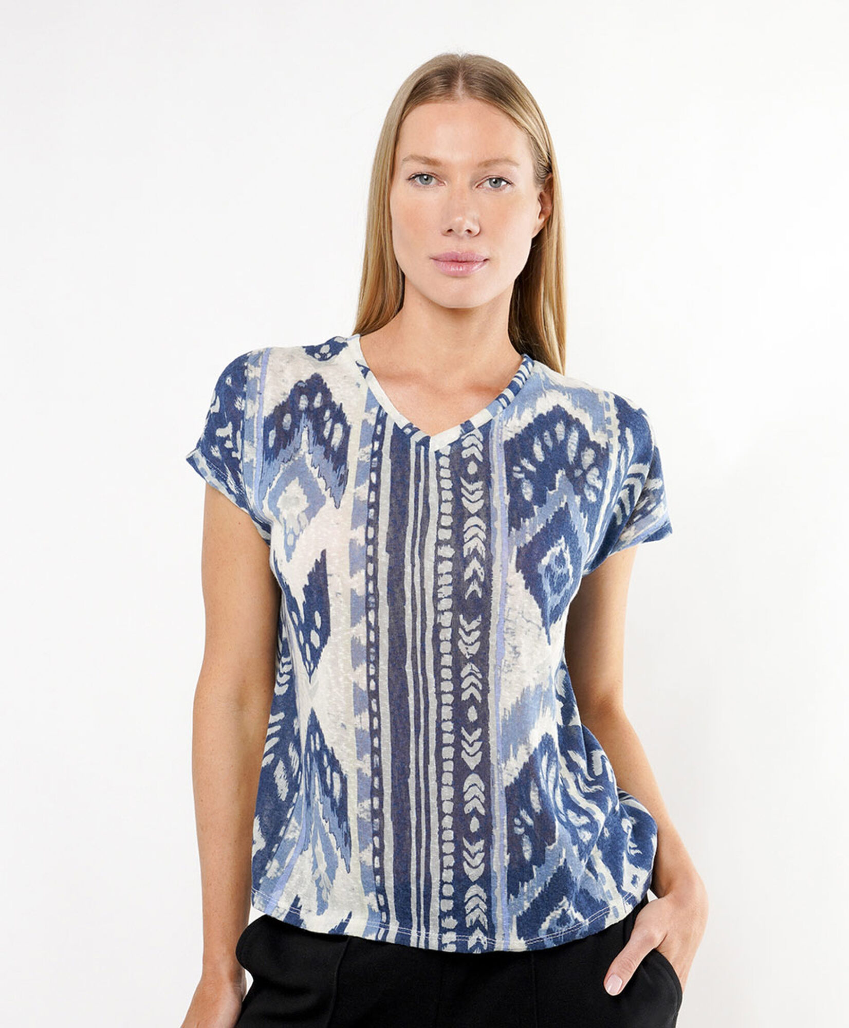 Polera mujer cuello v cap sleeve Polera mujer cuello v cap sleeve