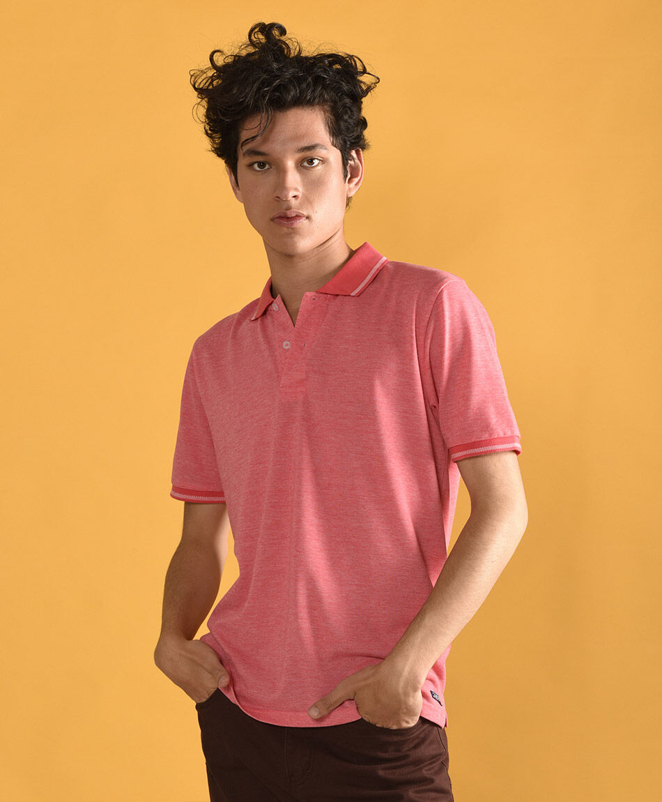 Polera cuello polo pique