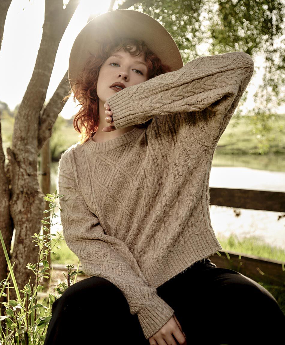 Sweater mujer trenzas