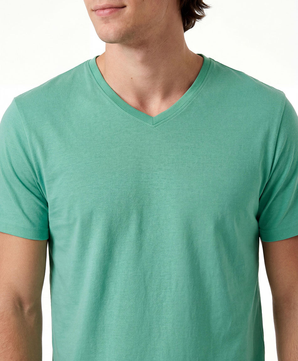 Polera hombre cuello en v lisa