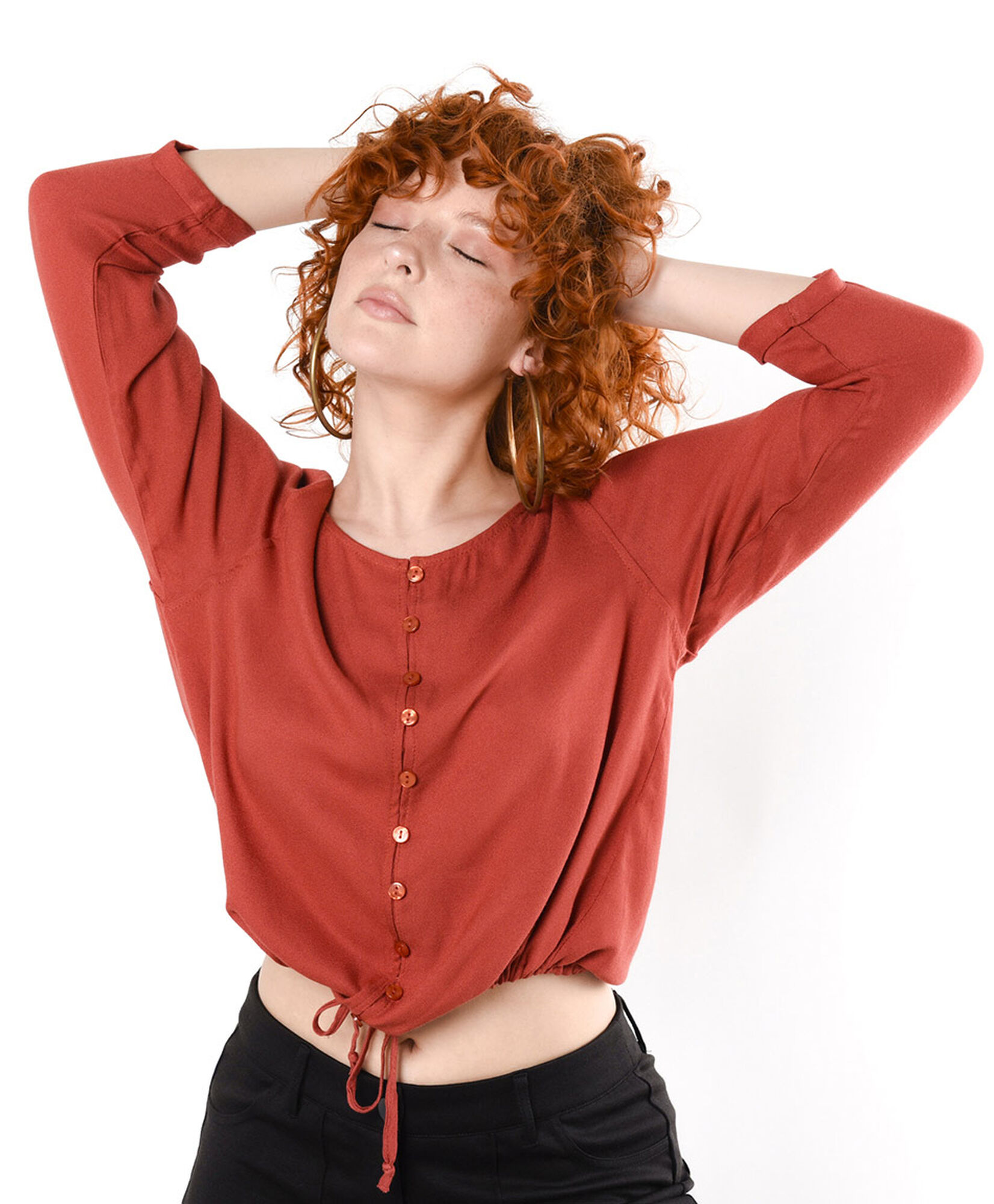 Blusa mujer botoncitos lazo Blusa mujer botoncitos lazo