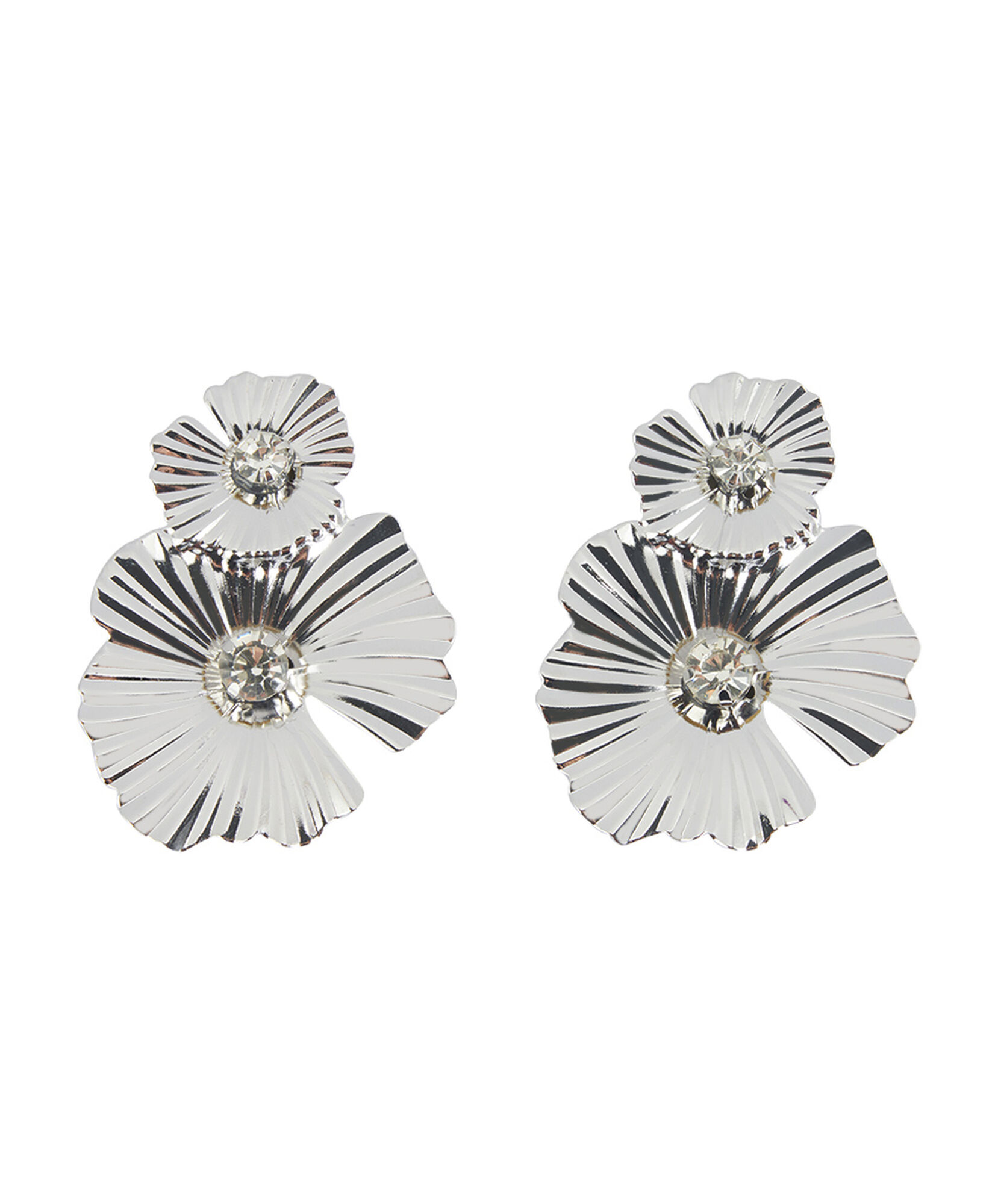 Aros mujer flores plateadas Aros mujer flores plateadas