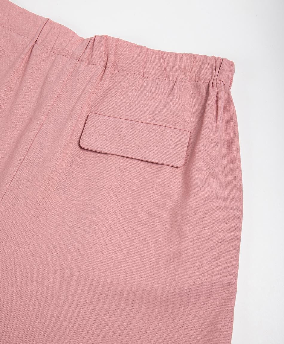 Short mujer rosado lino