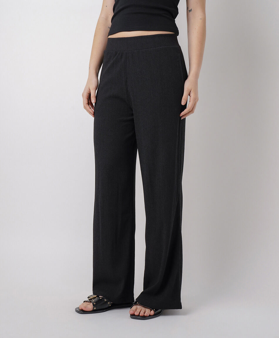 Pantal&oacute;n mujer jacquard negro