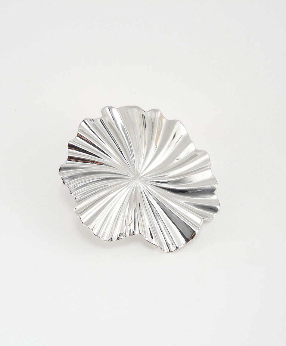 Aros mujer flores silver