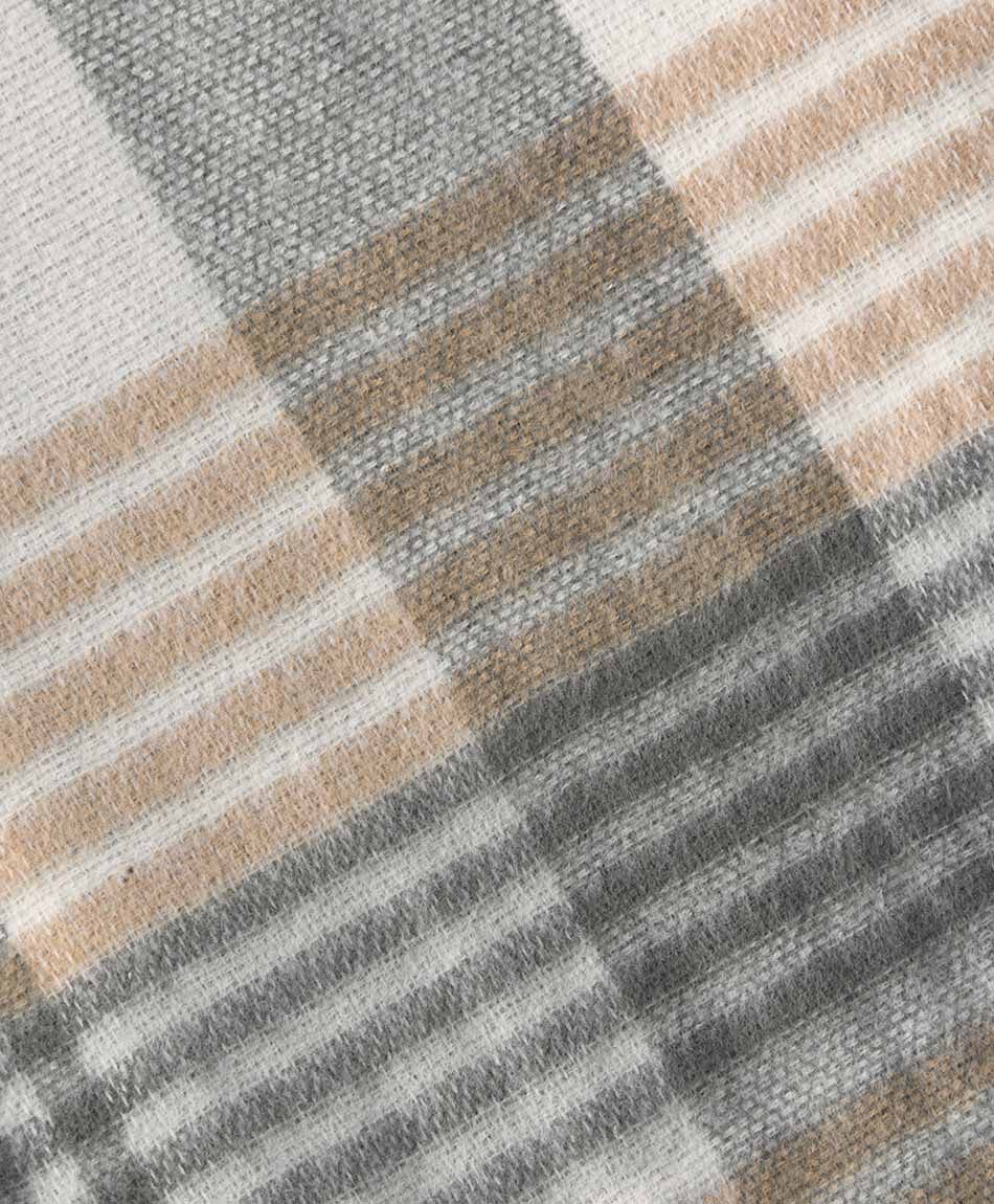 Set mujer gorro + ruana cuadros