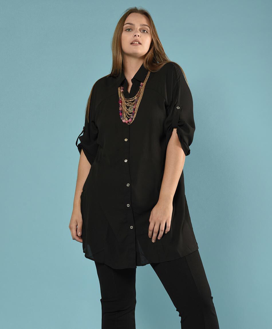 Blusón camisero manga al codo