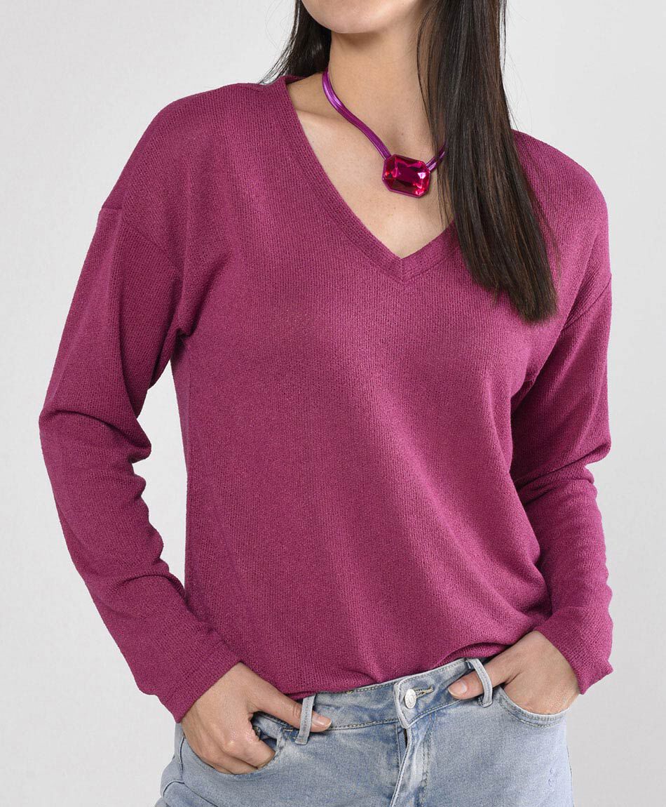 Tejido mujer mini boucle manga larga