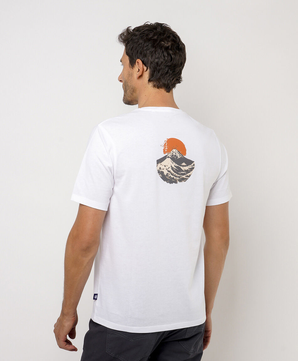 Polera hombre doble estampado ola