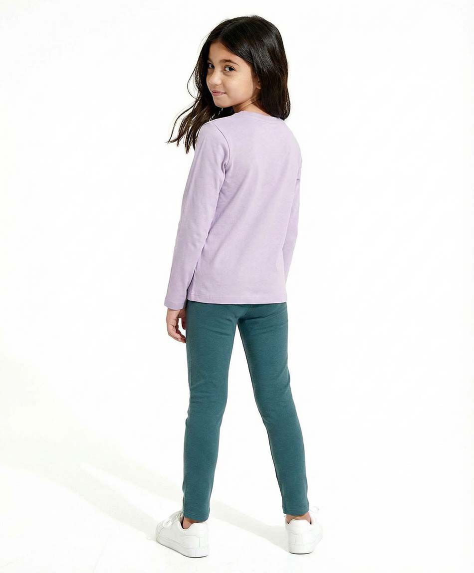 Leggins ni&ntilde;a fur lisa verdes