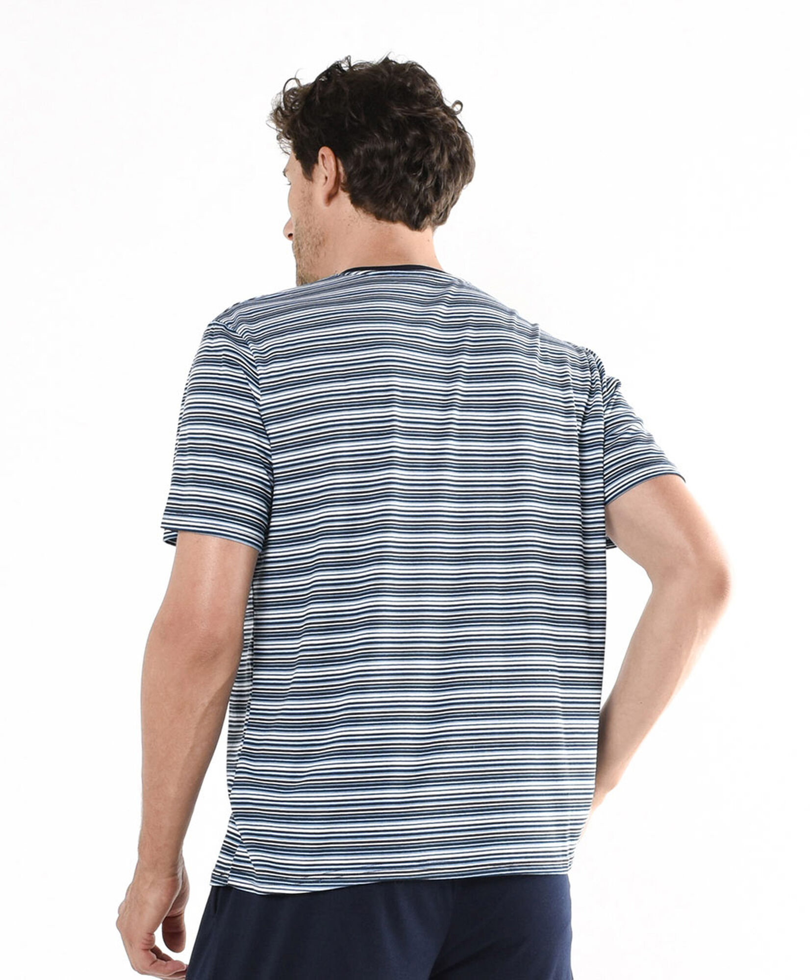 Pijama hombre líneas cuello en v Pijama hombre líneas cuello en v