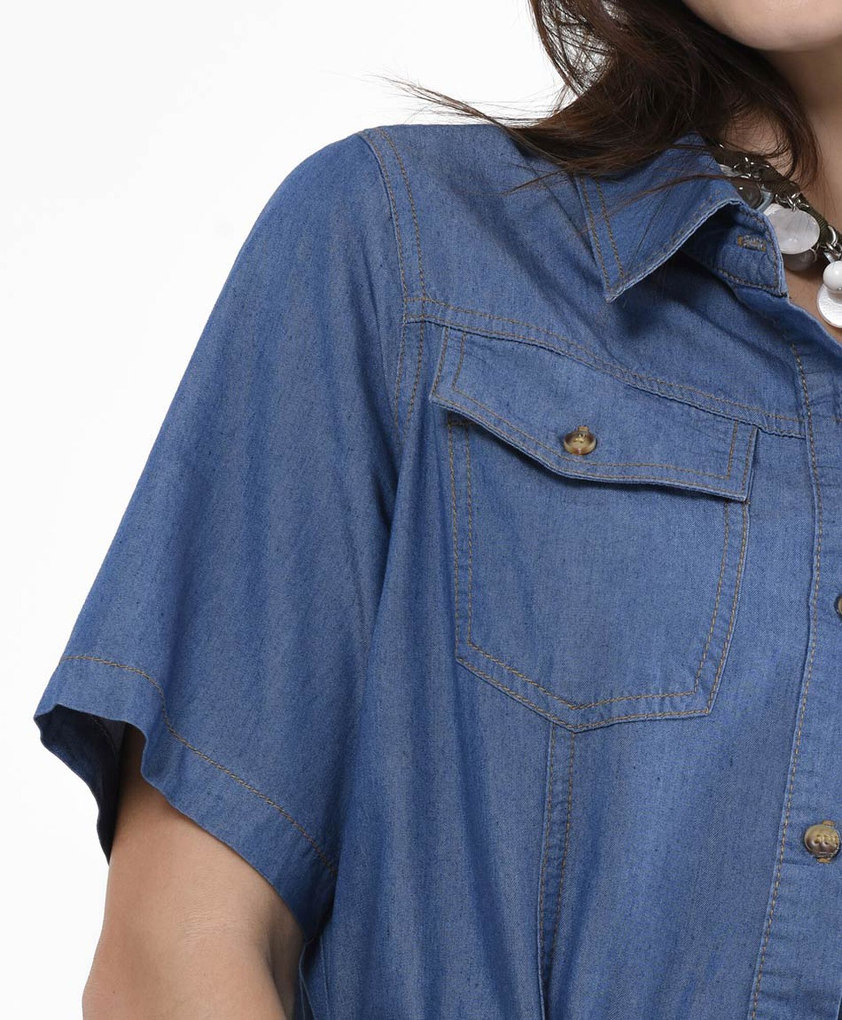 Vestido midi mujer denim botones Vestido midi mujer denim botones