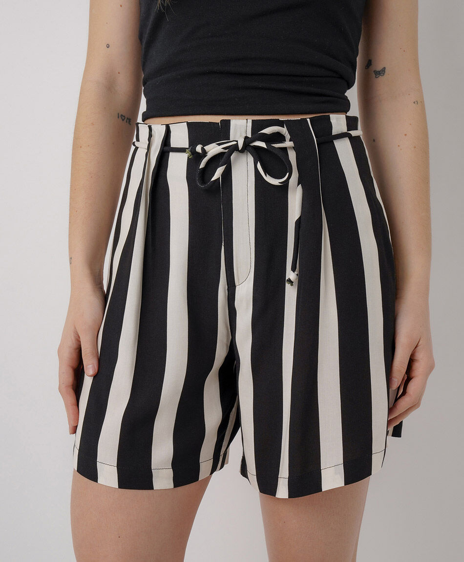 Short mujer l&iacute;neas bicolor