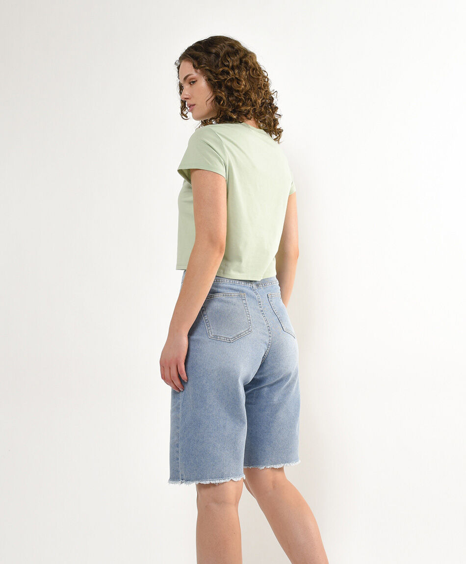 Bermuda mujer denim desgastes