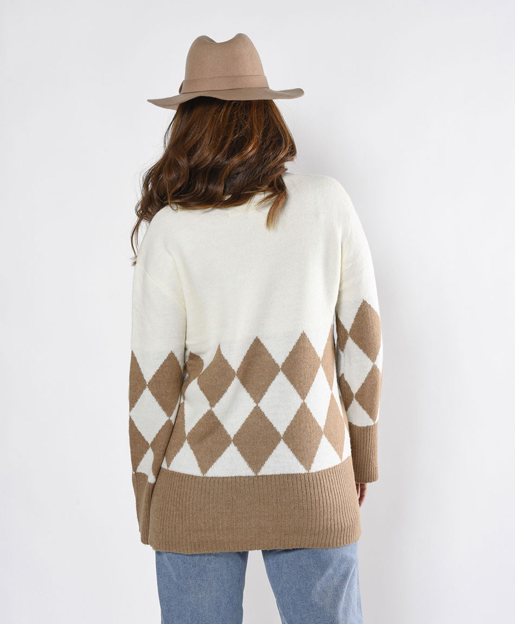 Sweater mujer bicolor rombos Sweater mujer bicolor rombos