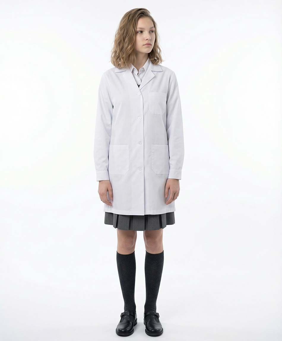 Delantal escolar blanco