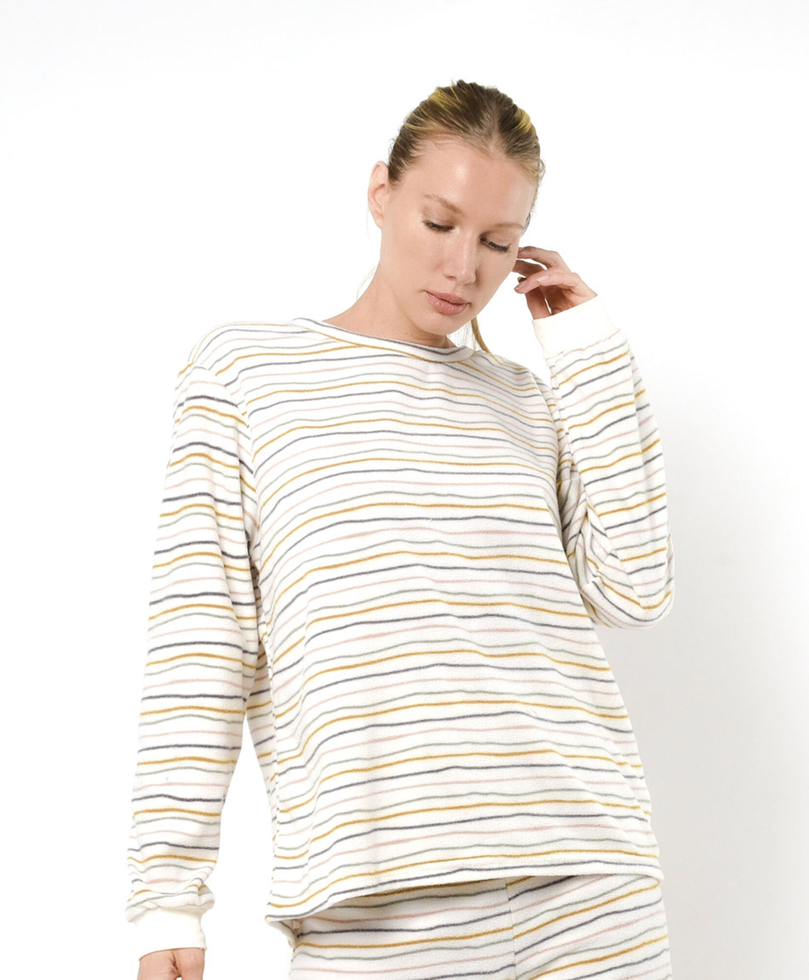 Pijama mujer micro polar rayas Pijama mujer micro polar rayas