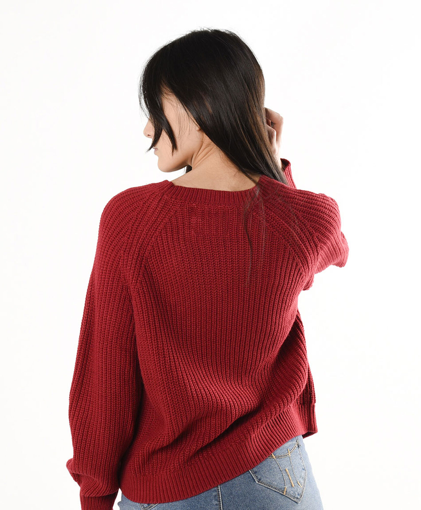 Sweater mujer punto inglés rojo Sweater mujer punto inglés rojo