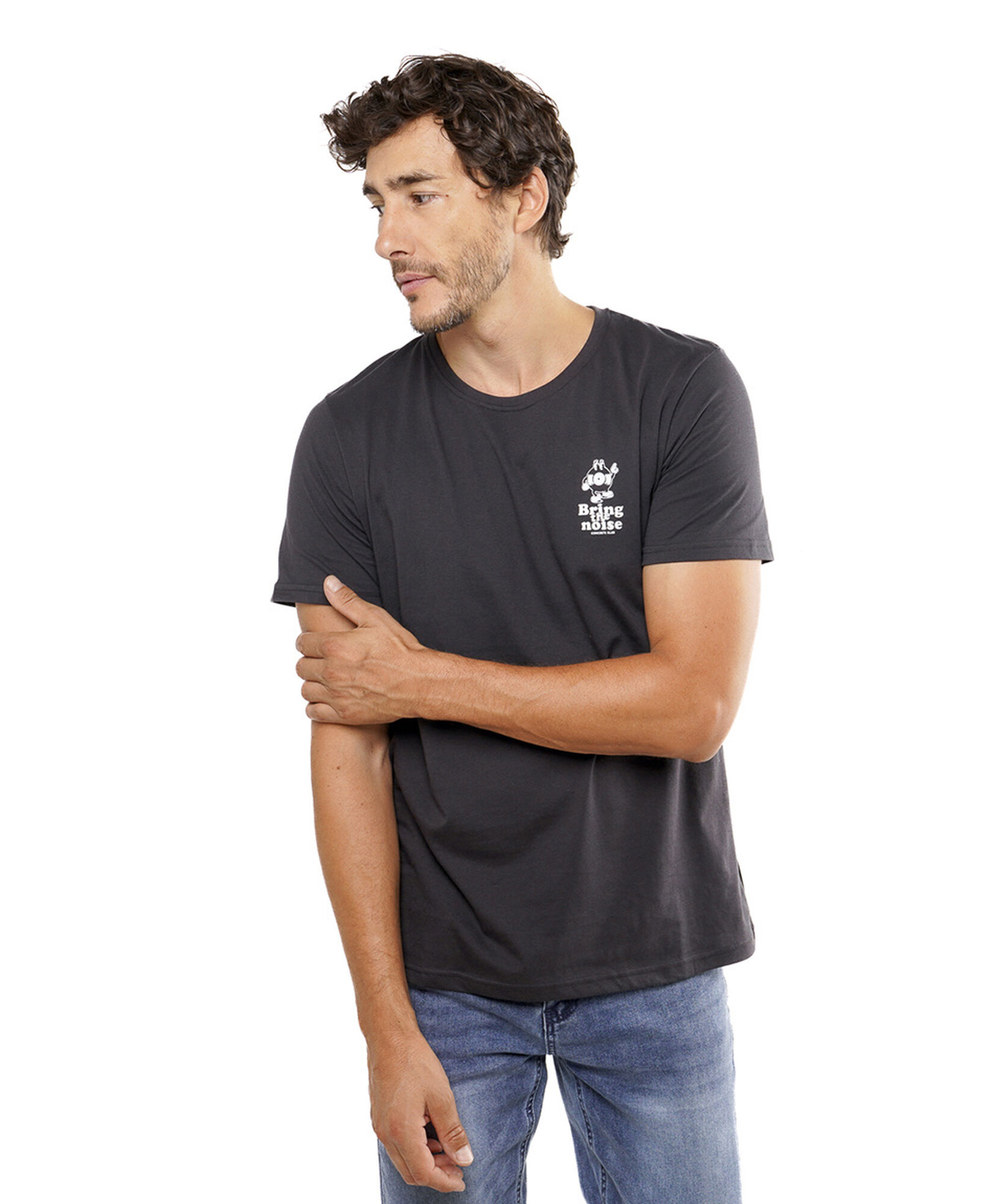 Polera hombre doble estampado vinilo Polera hombre doble estampado vinilo