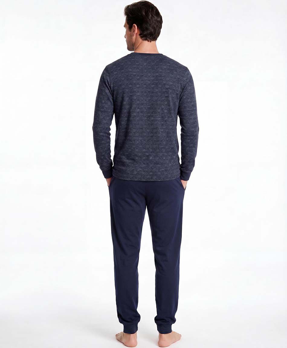 Pijama hombre manga larga jogger navy