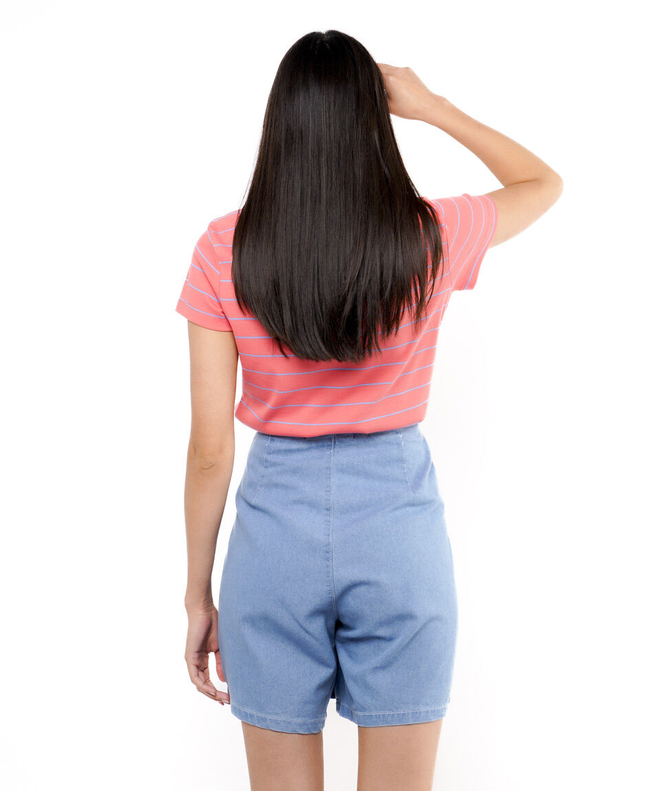 Short mujer falda tencel botones