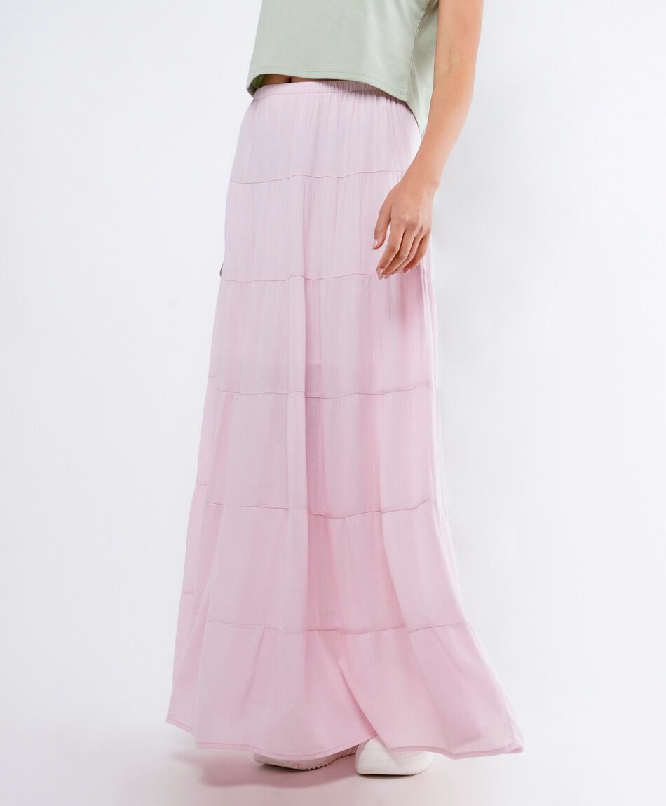 Falda mujer larga pisos pink