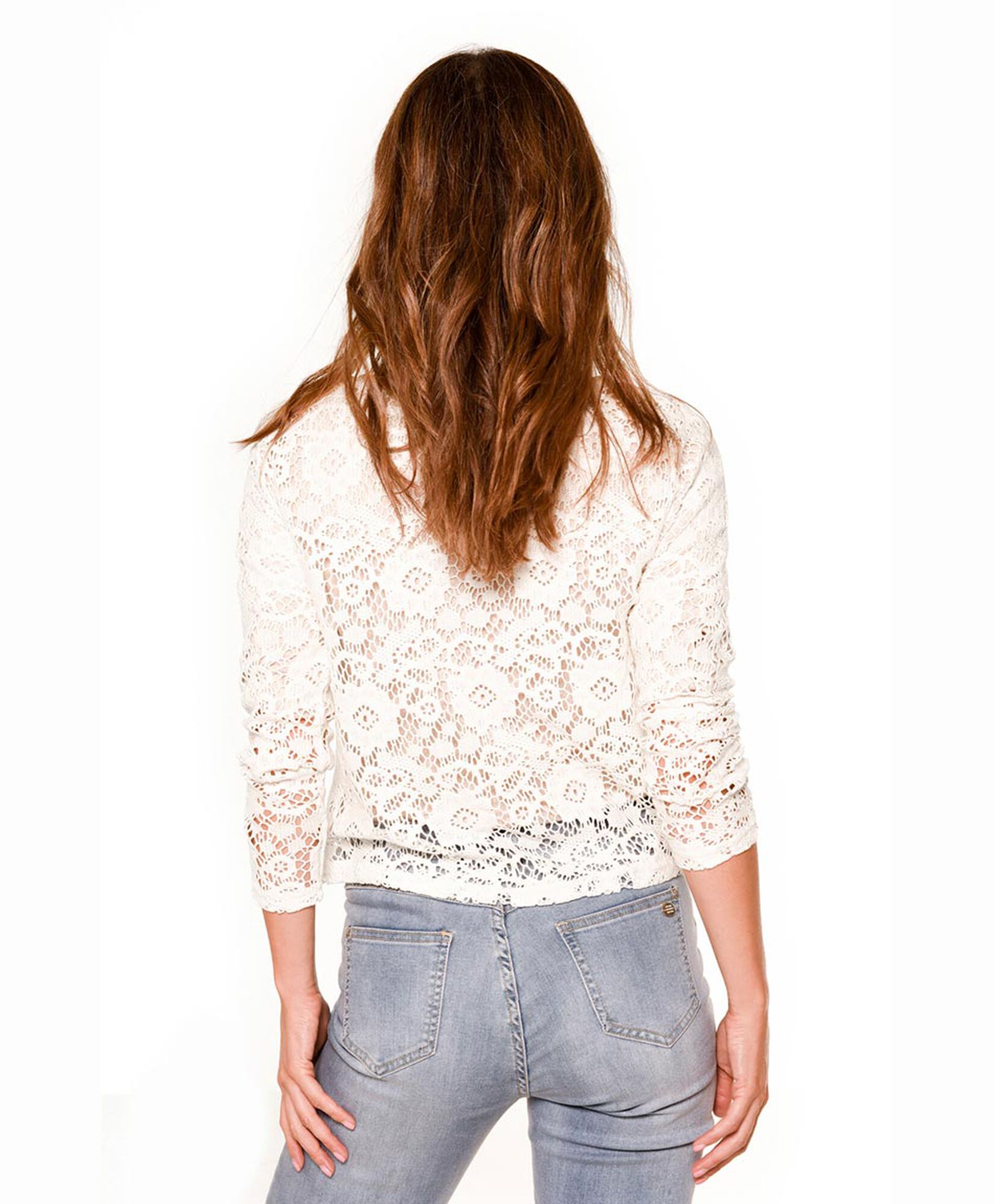 Polera encaje flor Polera encaje flor