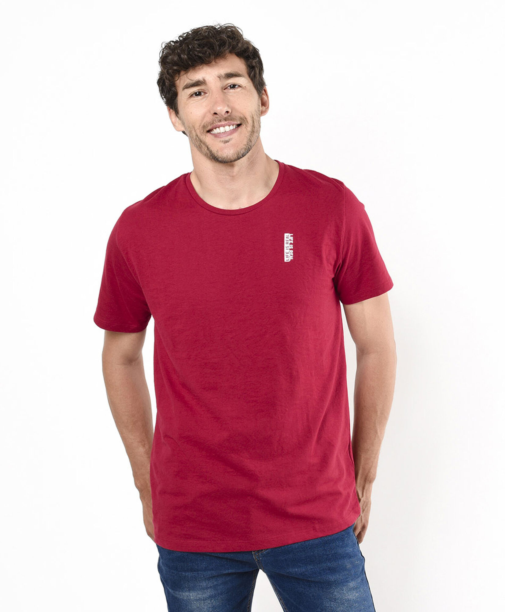 Polera hombre doble estampado life Polera hombre doble estampado life