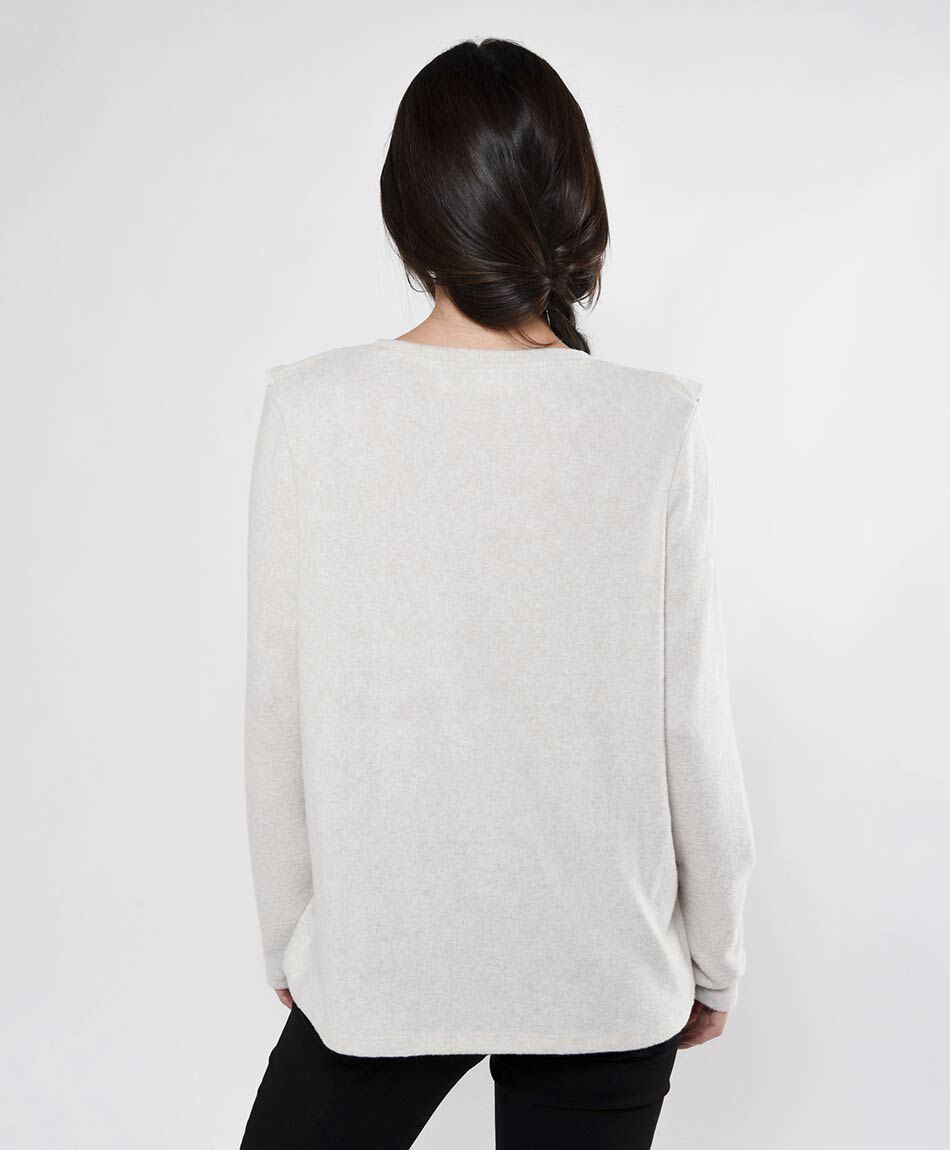 Polera mujer lisa vuelos