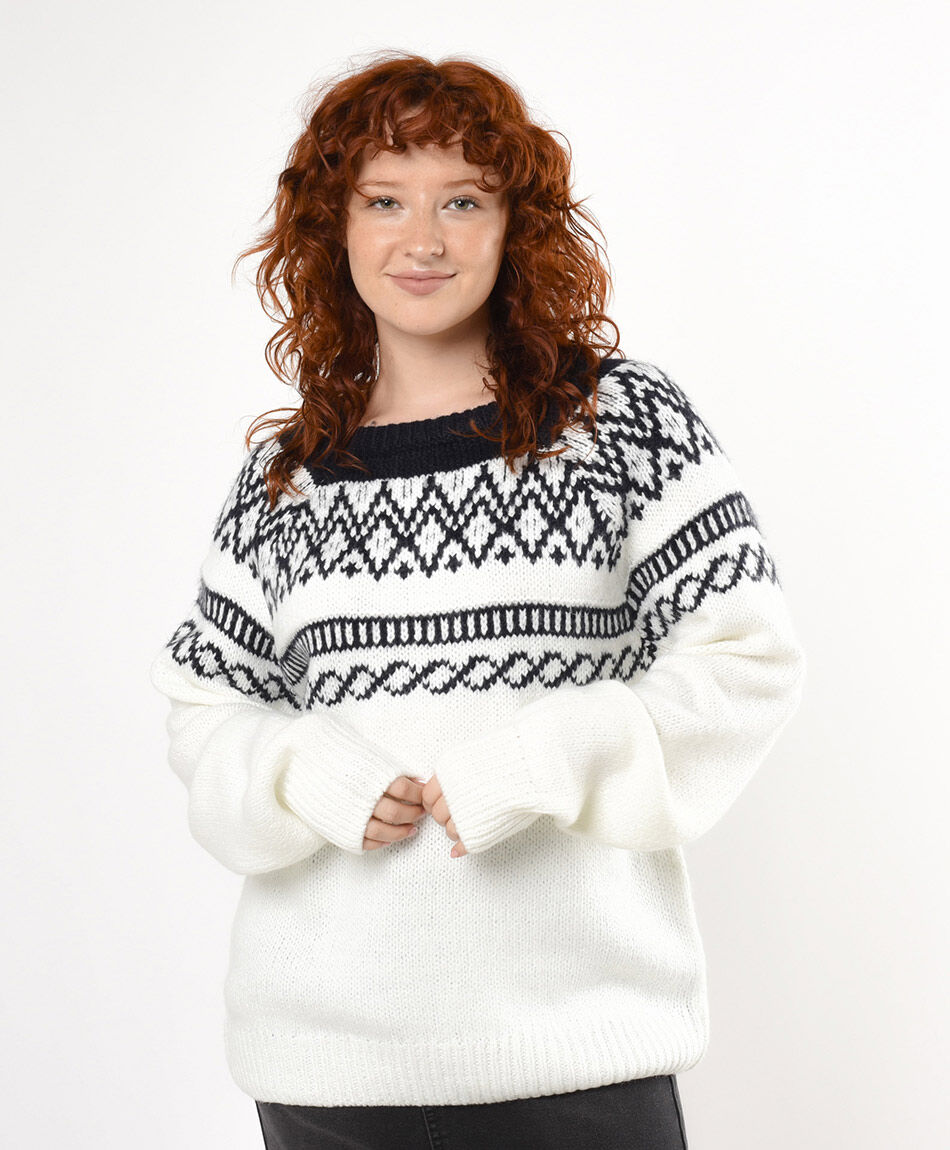 Sweater mujer nordic bicolor