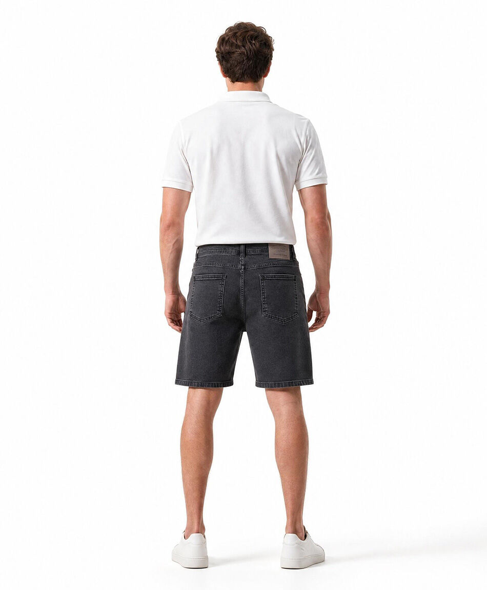 Short hombre denim negro algod&oacute;n