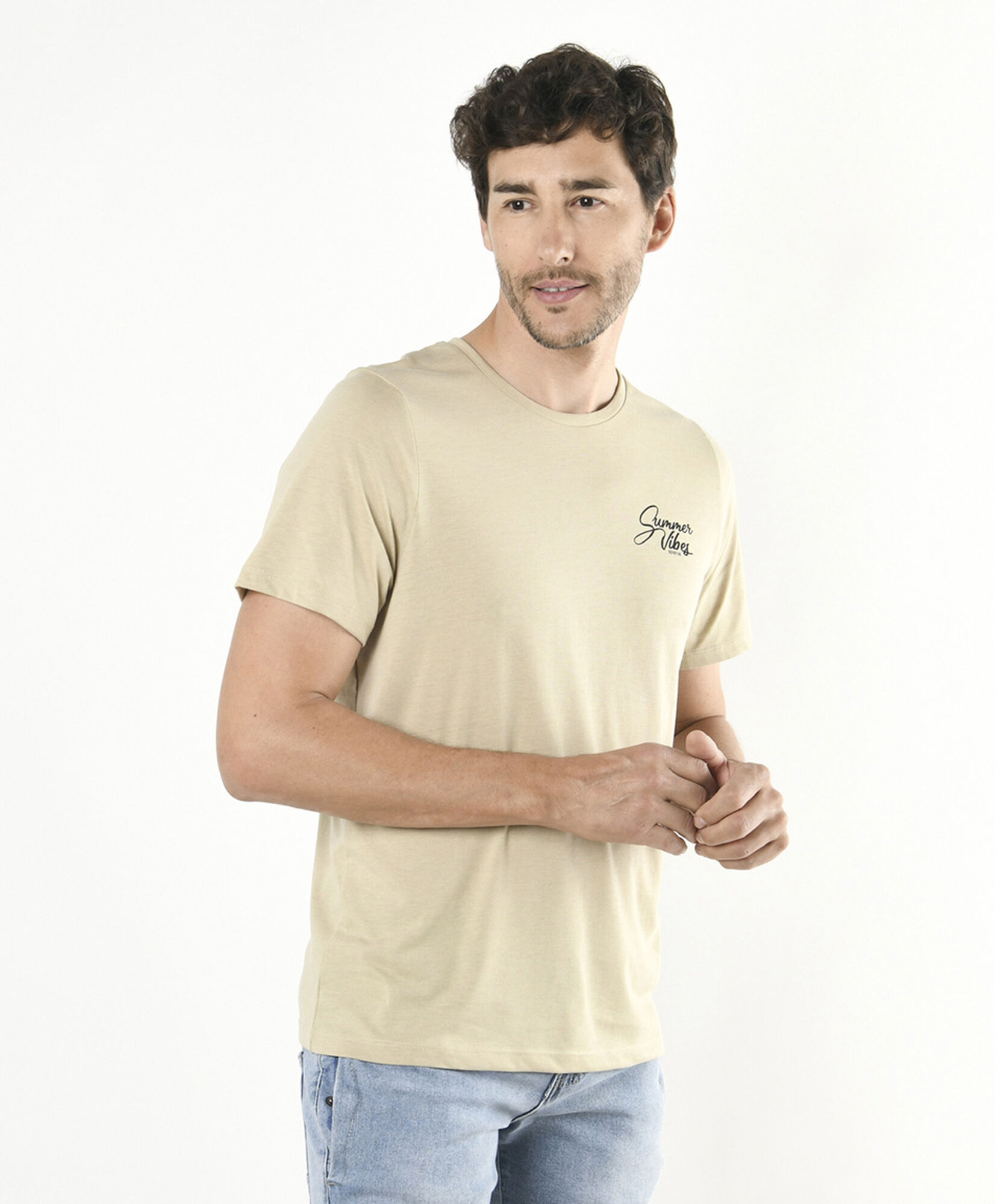 Polera hombre doble estampado summer Polera hombre doble estampado summer