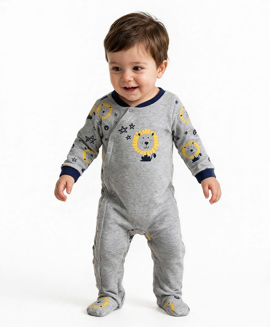 Pijama beb&eacute; estampado le&oacute;n