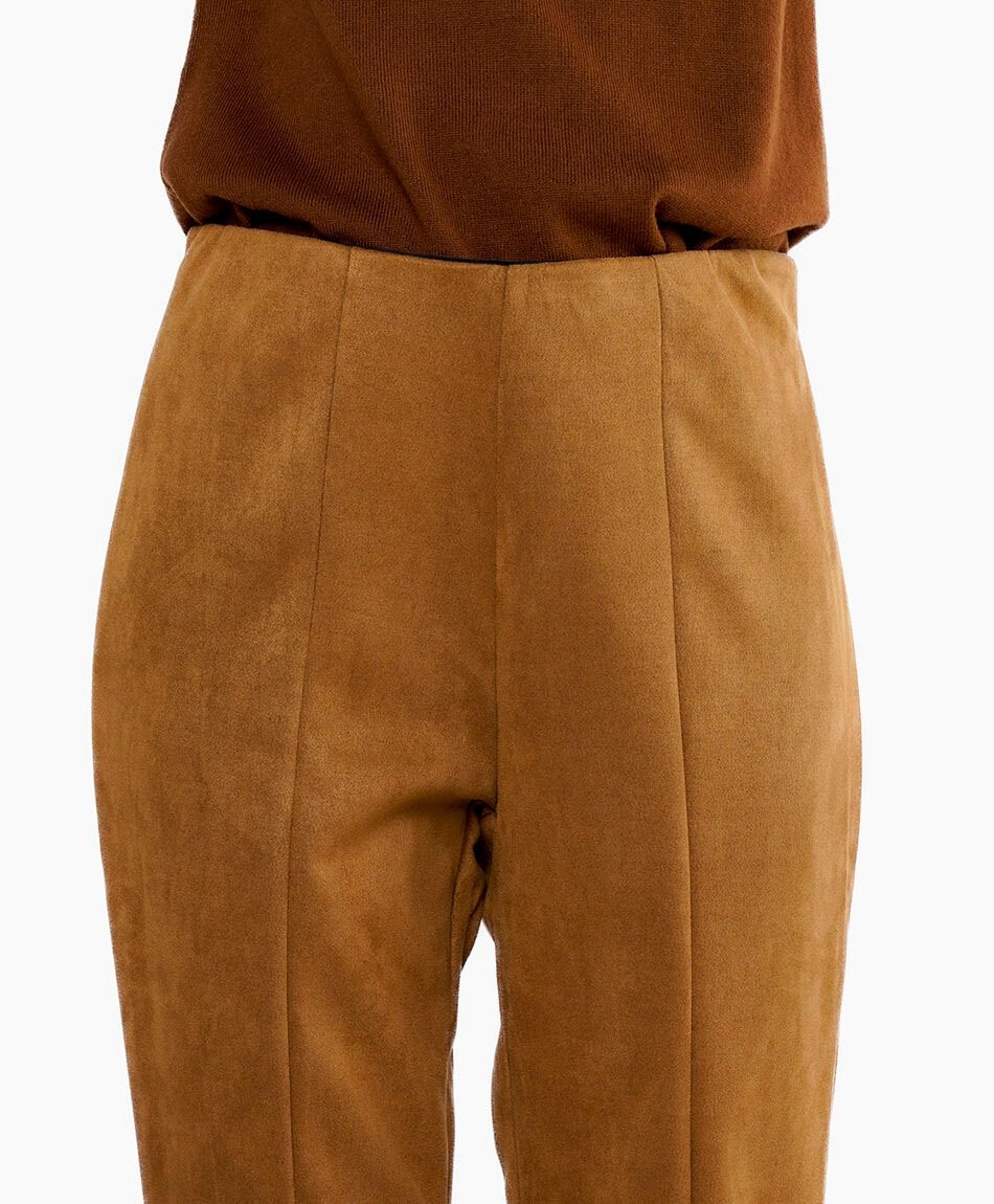Pantalones mujer suede liso