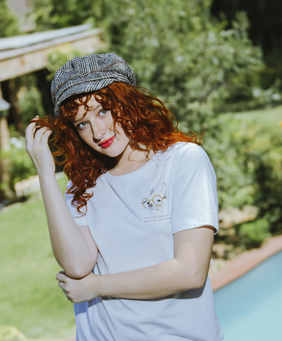 Polera mujer estampada manga corta