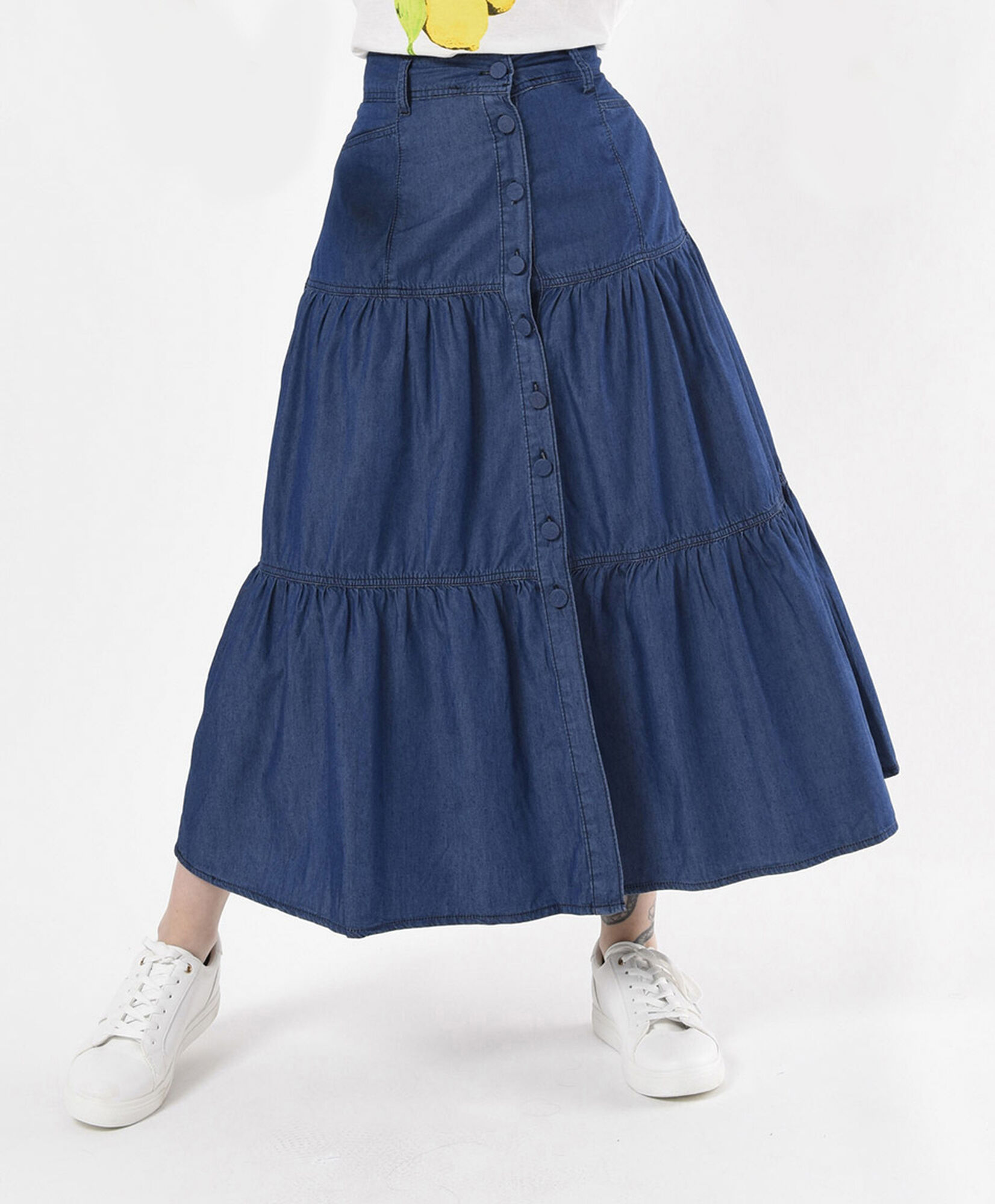 Falda larga mujer costuras y pinzas Falda larga mujer costuras y pinzas