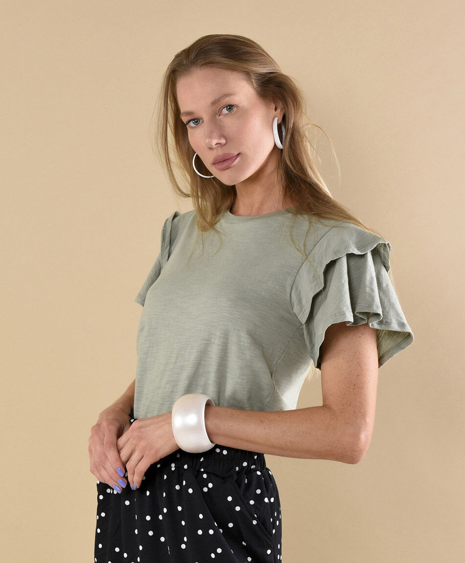 Polera manga corta cuello redondo