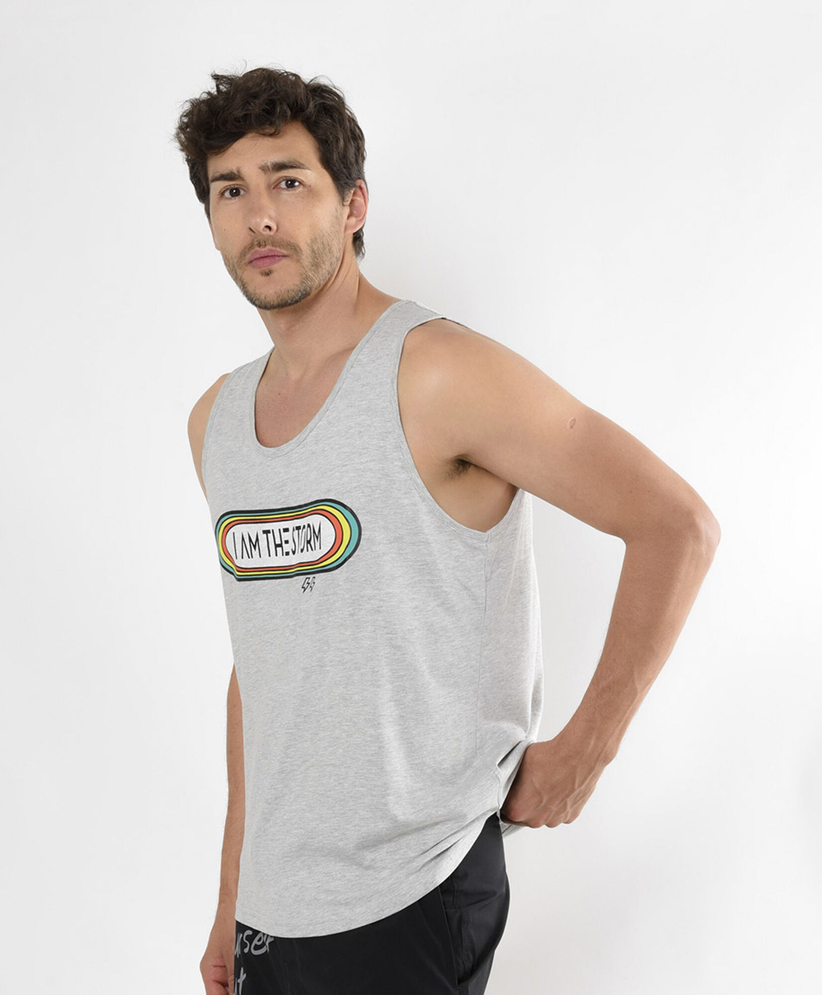 Polera hombre estampado frase sin mangas Polera hombre estampado frase sin mangas