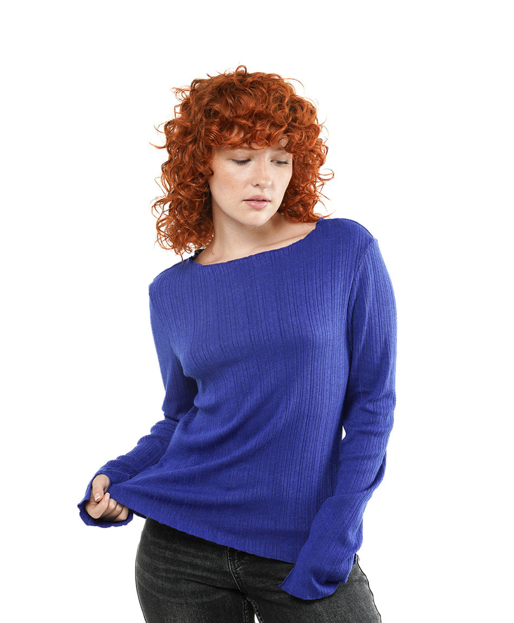 Polera mujer jacquard manga abierta Polera mujer jacquard manga abierta