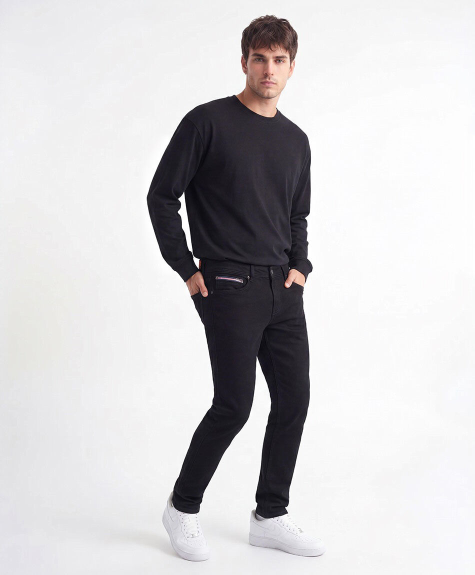 Jeans hombre skinny negro
