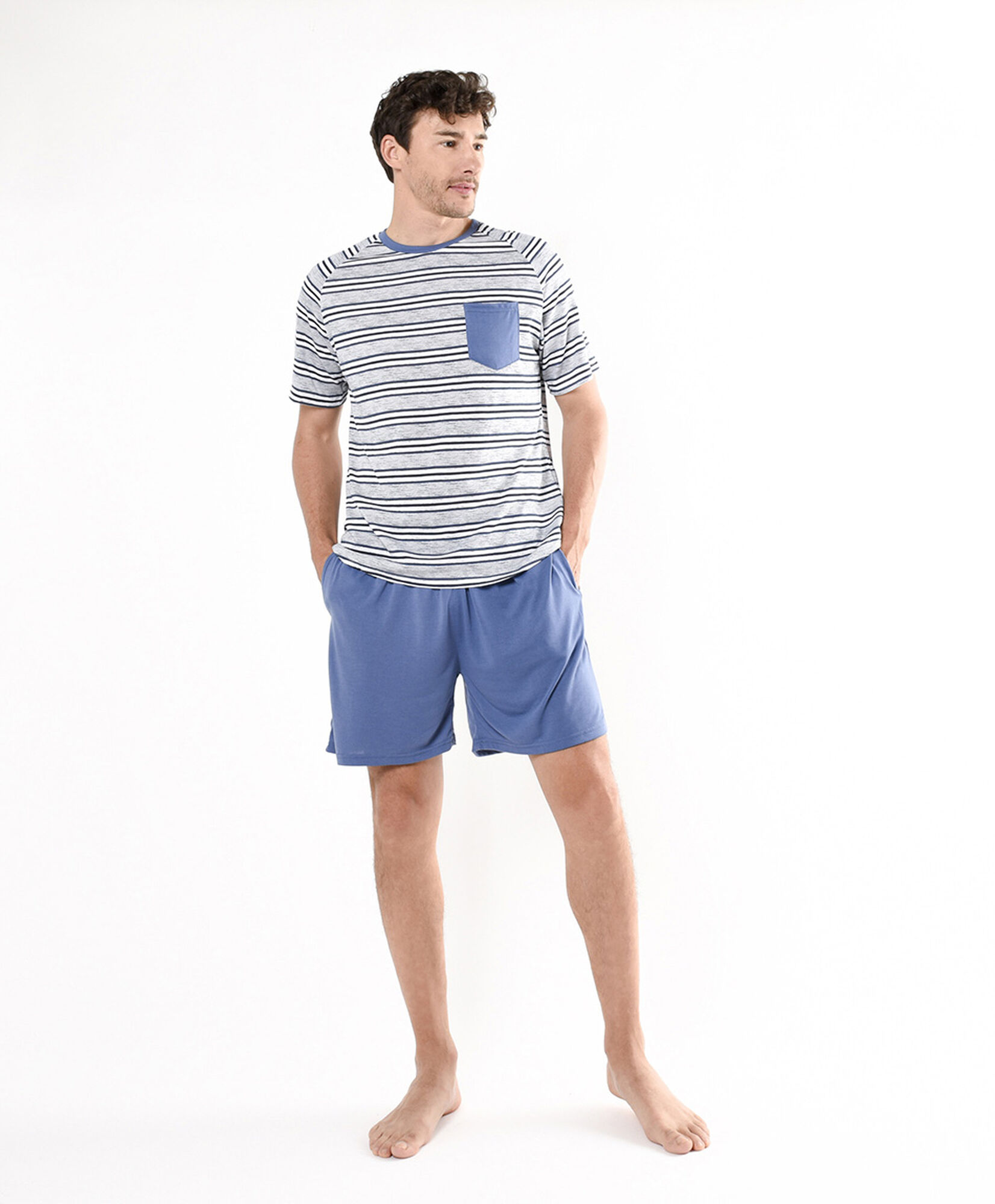 Pijama hombre líneas azul Pijama hombre líneas azul