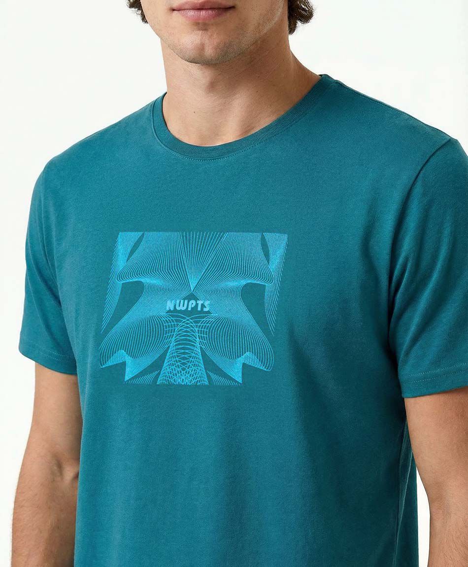 Polera deportiva hombre cuadro ondas