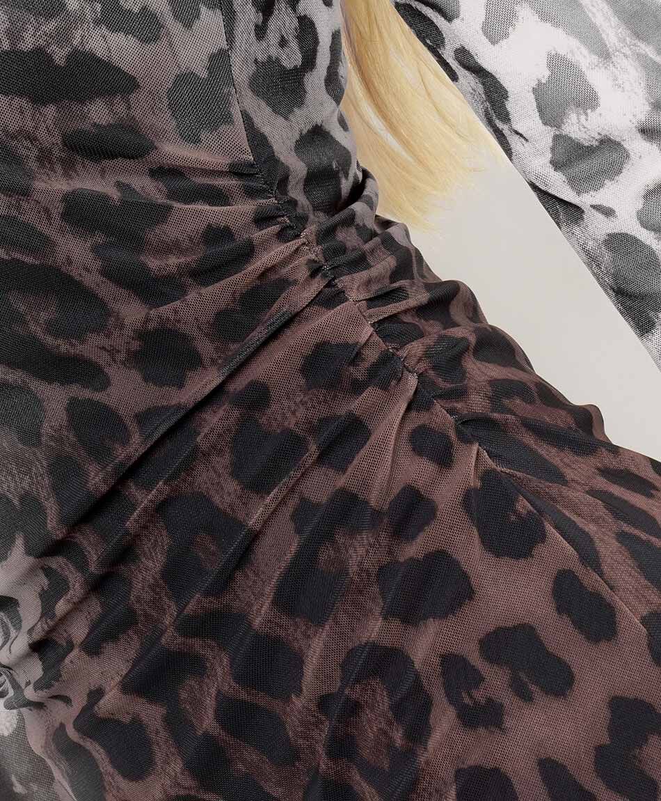 Vestido mujer animal print drapeado
