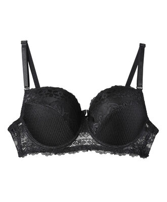 Sostén mujer flores y puntos push up escote corazón