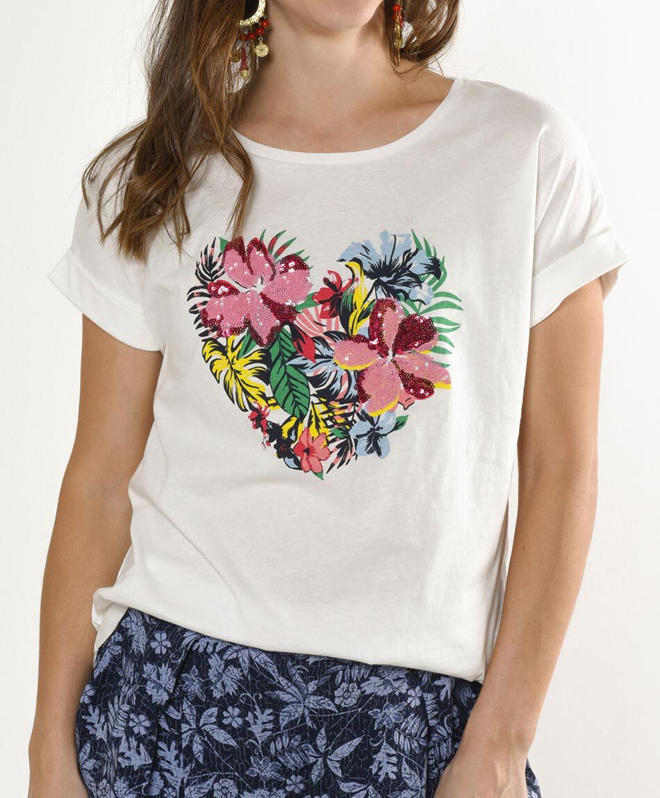 Polera manga corta cuello redondo